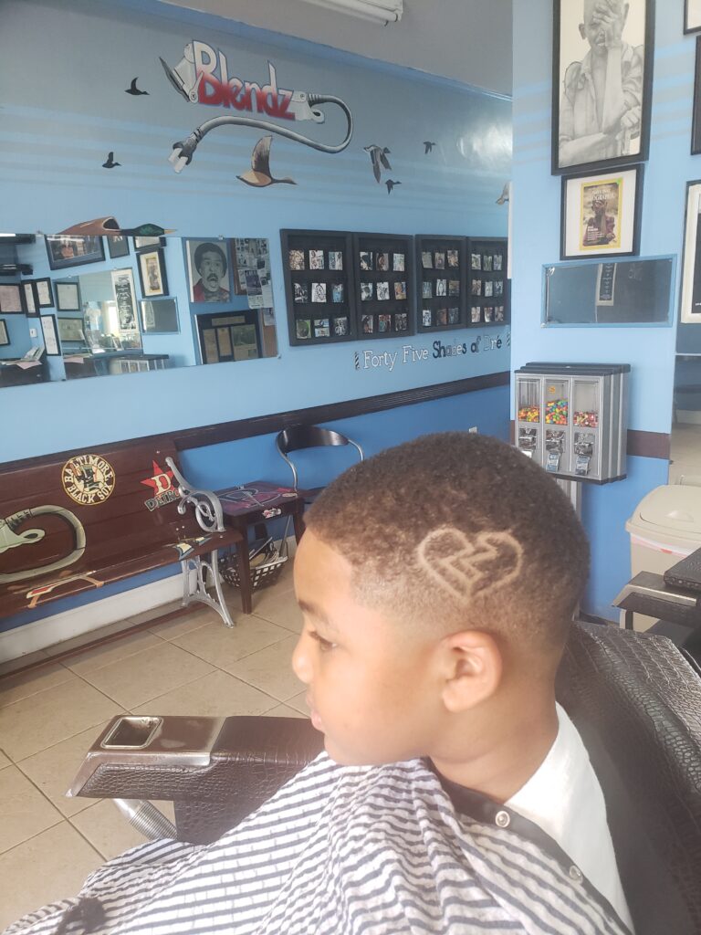 Blendz Fade with Broken Heart design