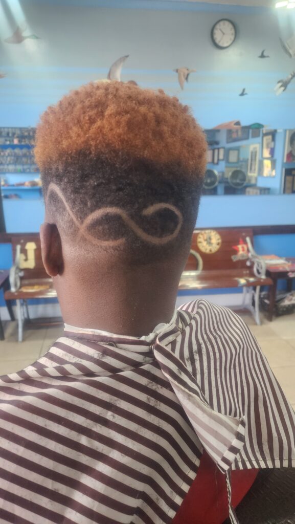 Bald Fade with high top & part